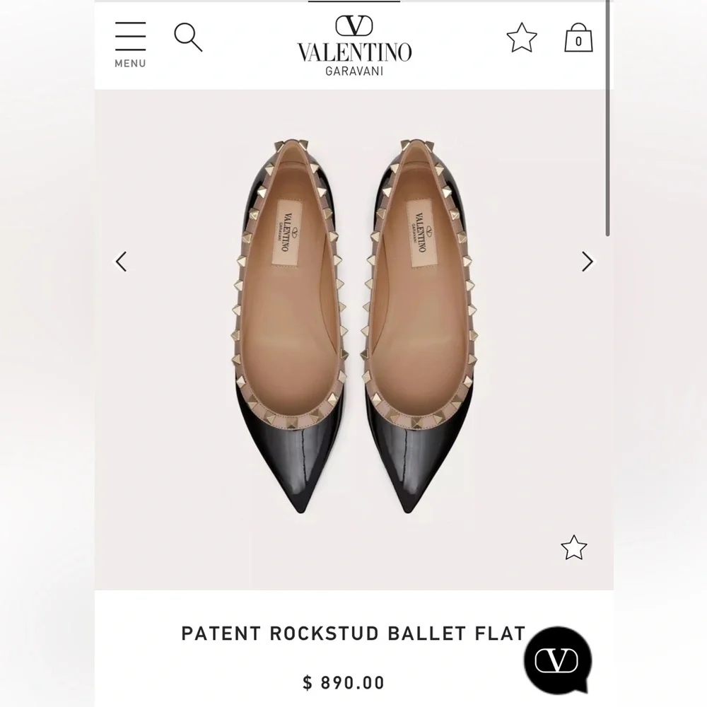 Valentino Rockstud Flats - Picture 2 of 9
